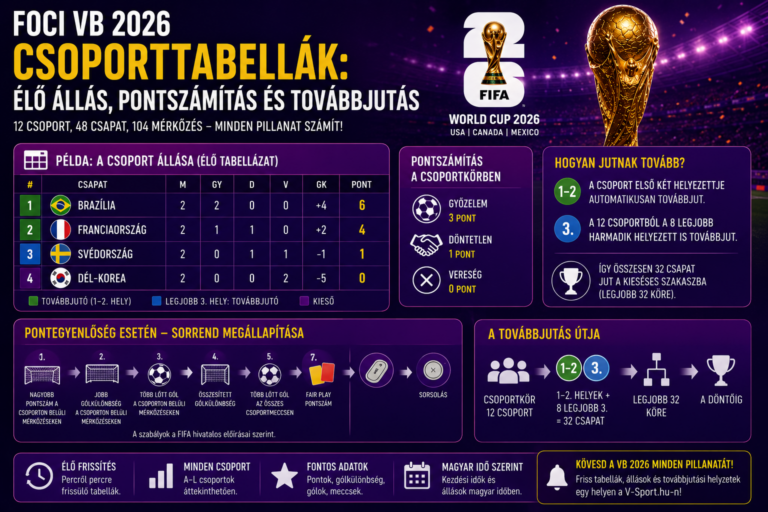 FIFA VB 2026 csoporttabellák és szabályok