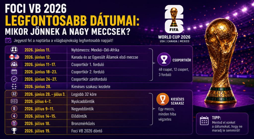 Foci VB 2026 - Naptár és program